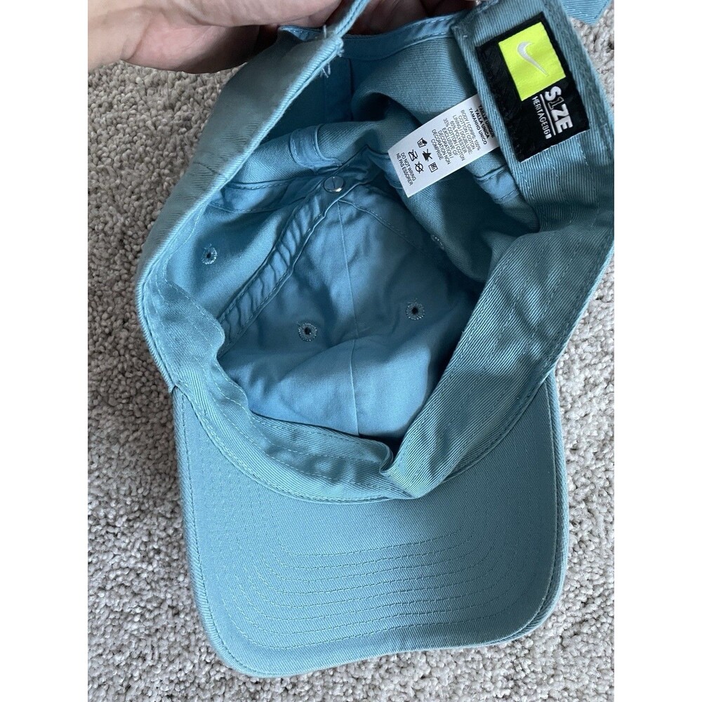 Nike Hat Cap Strapback OSFM Blue Adjustable Swoosh Nike Cotton Size1 Heritage 86 - Picture 6 of 6